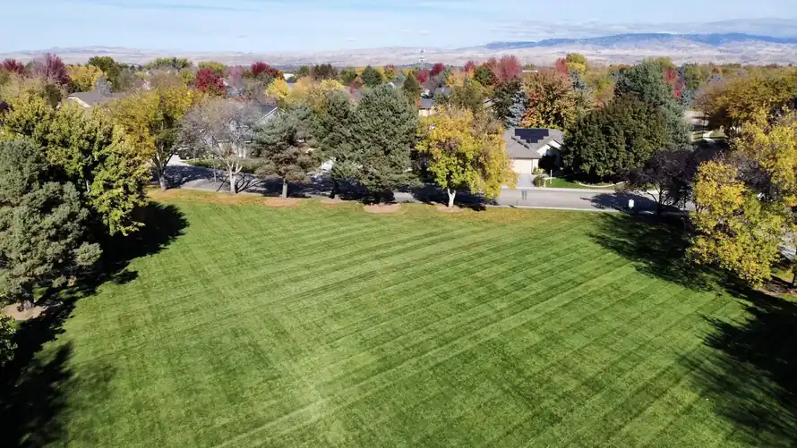 An aerial view of Tapestry Park from the southwest looking to the northeast.